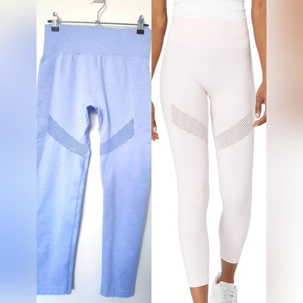 GUESS Seamless Sky Blue Melange High-Rise Leggings L/M EUC